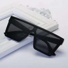 Vintage Black Square Sunglasses Woman Oversized Big Frame Sun Glasses Female Male Luxury Brand Designer Mirror Oculos De Sol