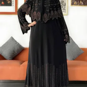 Two Piece Set Hijab Prayer Clothes Muslim Abaya Set Women Prayer Garment Dress Hijab Long Khimar Long Dress Sets Islamic Ramadan