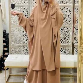 Ramadan 2 Piece Long Khimar with Skirt Set Abaya Muslim Women Prayer Garment Dubai Prayer Dress Eid Niqab Jilbab Eid 2025