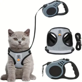 Pets Collar, Harness, Cats Pet Products Kitten Accessories Goods Kittens Harness Leash Things Breast-band Supplies For Cat Home