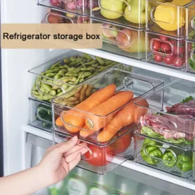 3Pc Transparent Refrigerator Storage Box Fresh Food Container Portable Egg Fruit Vegetable Organizer Kitchen Food Drinks Storage